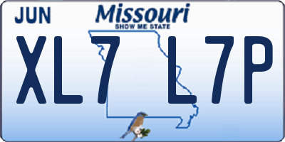 MO license plate XL7L7P