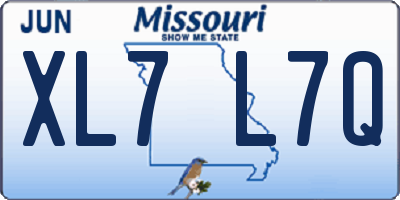 MO license plate XL7L7Q
