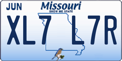 MO license plate XL7L7R