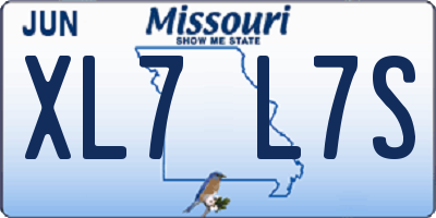 MO license plate XL7L7S