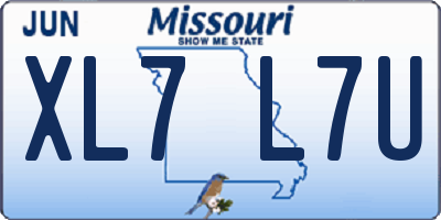 MO license plate XL7L7U