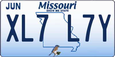 MO license plate XL7L7Y