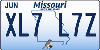 MO license plate XL7L7Z