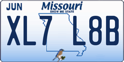MO license plate XL7L8B