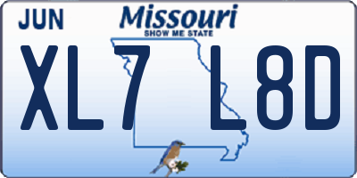 MO license plate XL7L8D