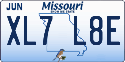 MO license plate XL7L8E