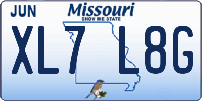 MO license plate XL7L8G