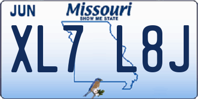MO license plate XL7L8J