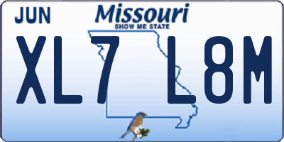 MO license plate XL7L8M