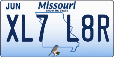 MO license plate XL7L8R