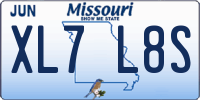 MO license plate XL7L8S