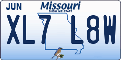 MO license plate XL7L8W