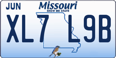 MO license plate XL7L9B