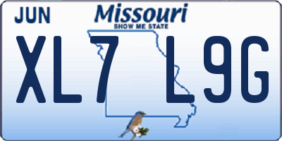 MO license plate XL7L9G
