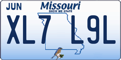 MO license plate XL7L9L