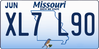 MO license plate XL7L9O