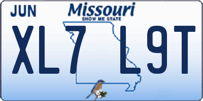 MO license plate XL7L9T