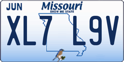 MO license plate XL7L9V