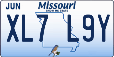 MO license plate XL7L9Y