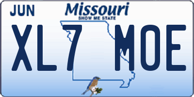 MO license plate XL7M0E