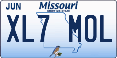 MO license plate XL7M0L