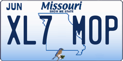 MO license plate XL7M0P