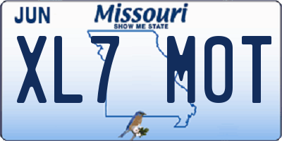 MO license plate XL7M0T