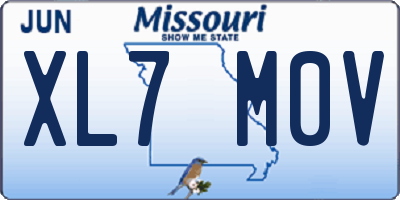 MO license plate XL7M0V