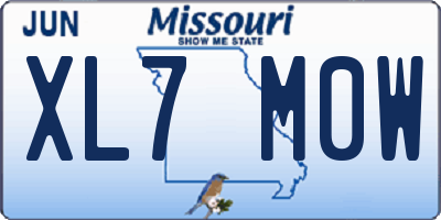 MO license plate XL7M0W