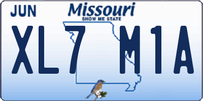 MO license plate XL7M1A