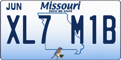 MO license plate XL7M1B