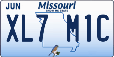 MO license plate XL7M1C