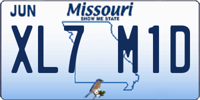 MO license plate XL7M1D