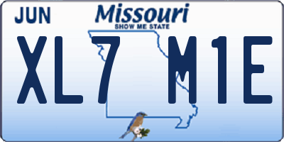 MO license plate XL7M1E