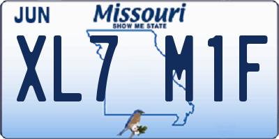 MO license plate XL7M1F
