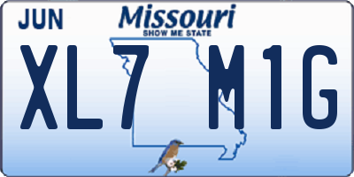 MO license plate XL7M1G