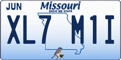 MO license plate XL7M1I