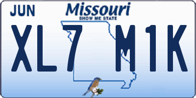 MO license plate XL7M1K