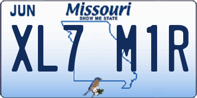 MO license plate XL7M1R