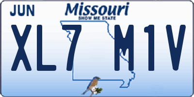 MO license plate XL7M1V