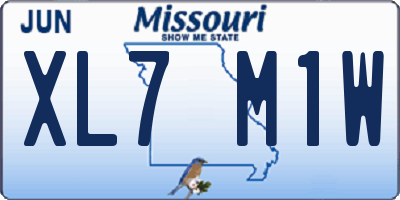 MO license plate XL7M1W