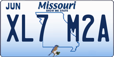 MO license plate XL7M2A