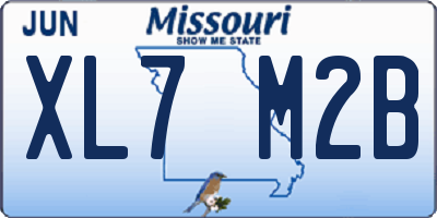 MO license plate XL7M2B