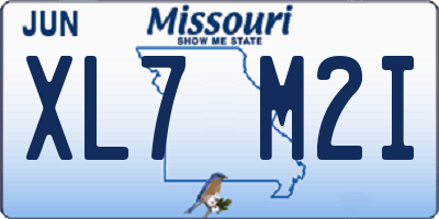 MO license plate XL7M2I