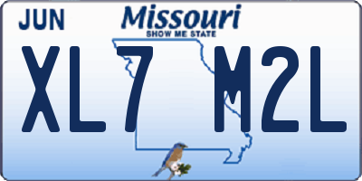 MO license plate XL7M2L