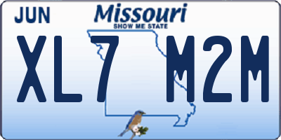 MO license plate XL7M2M