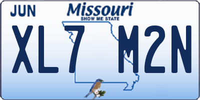 MO license plate XL7M2N