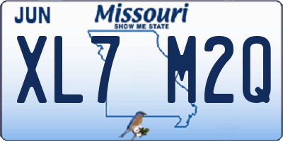 MO license plate XL7M2Q