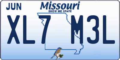 MO license plate XL7M3L