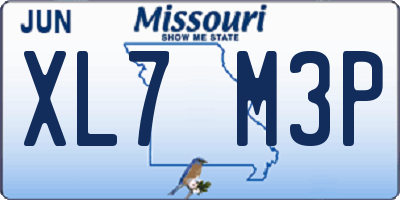 MO license plate XL7M3P